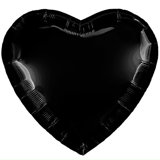 Шар (91 см.) СЕРДЦЕ Пастель Black, 1 шт.