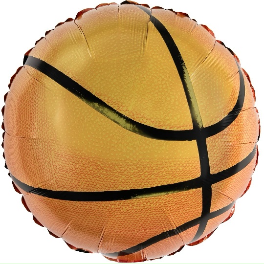 Шар (46 см) "Баскетбольный мяч" 🏀