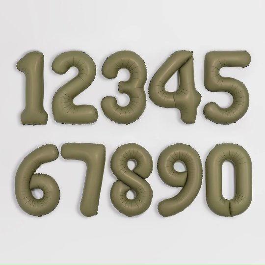 Шар (102 см) Цифра, 8 Slim, Оливковый, Матовый