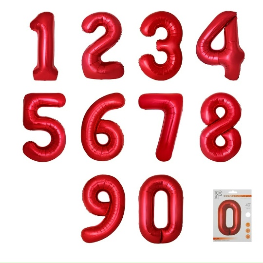 Шар цифры от 0 до 9, красные