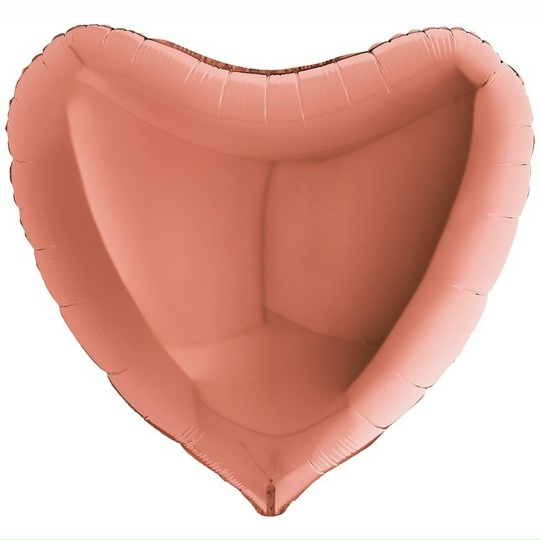 Шар (91 см.) СЕРДЦЕ Металлик Rose Gold, 1 шт.