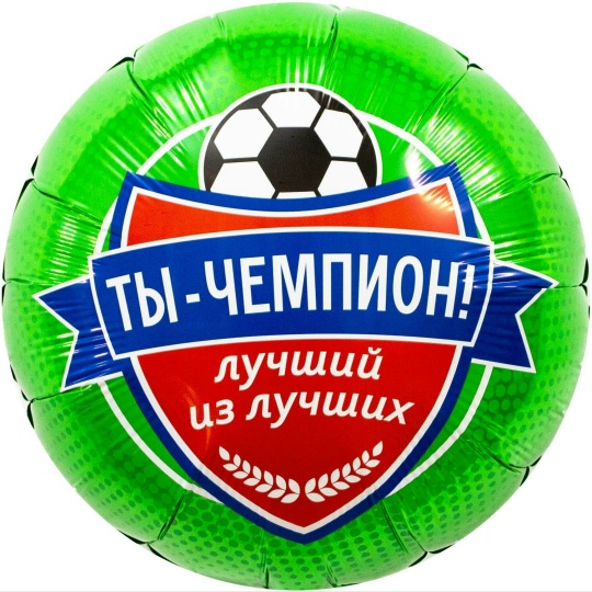 Шар (46 см) "Ты-Чемпион, футбол"